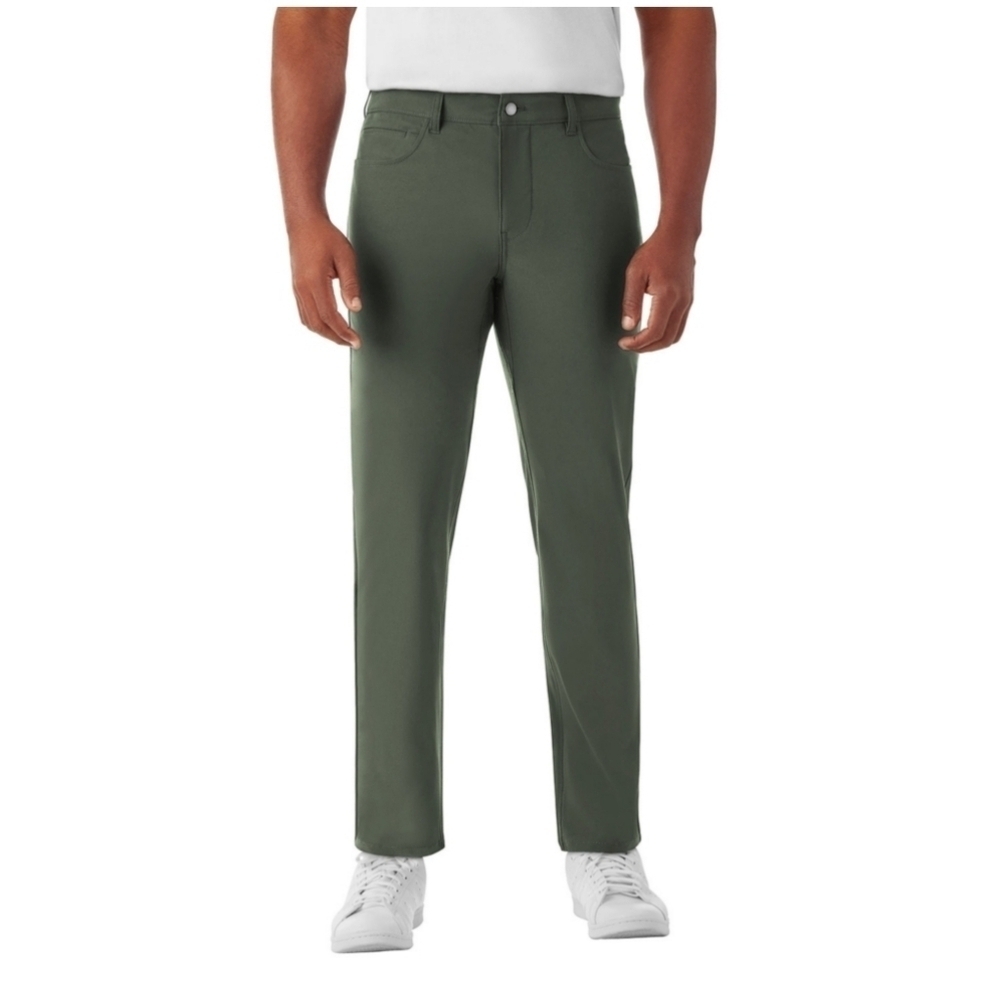 Member's Mark Men's Travel 5 Pocket Pant. Color: Green Midnight. Size 34x34. New